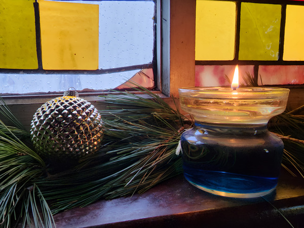 Old Shade Church Christmas Decor Print