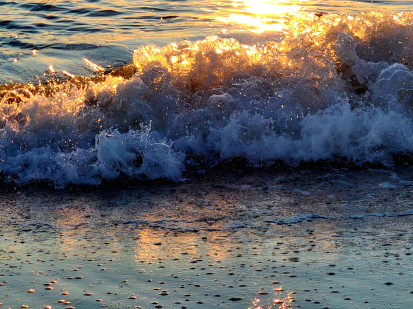 First Rays On Surf Print