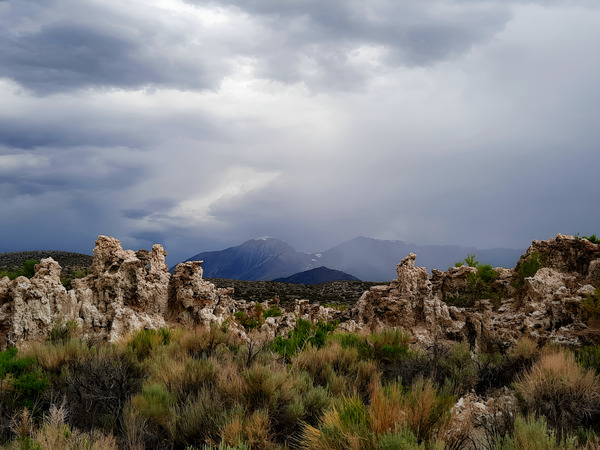Rainstorm At Mono Lake Print