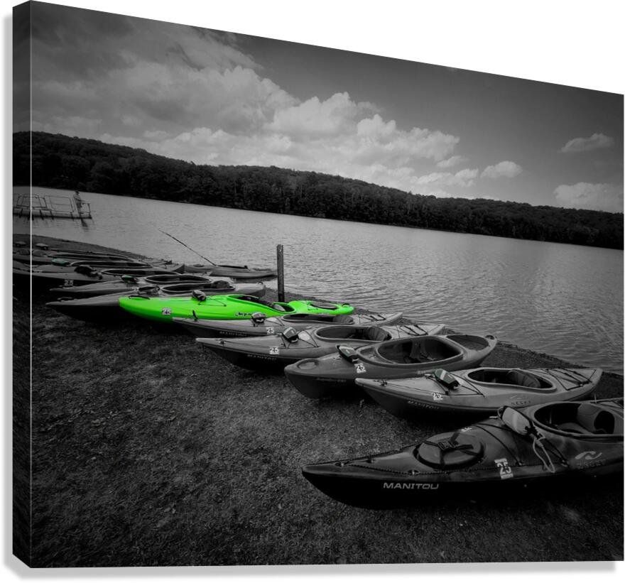 Green Kayak Canvas Print