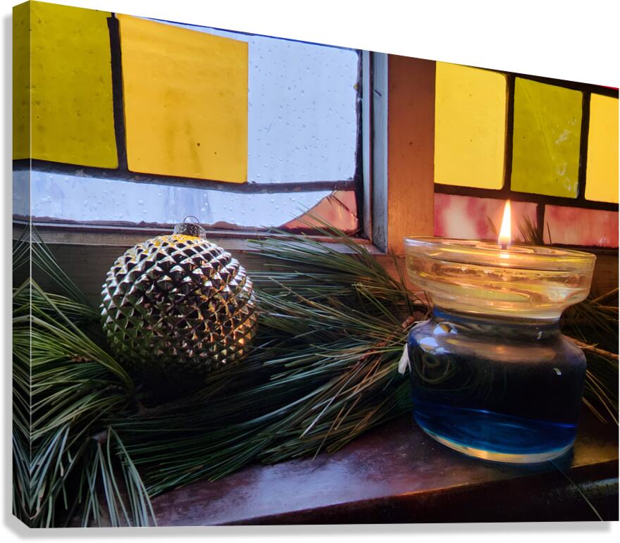 Old Shade Church Christmas Decor Canvas Print