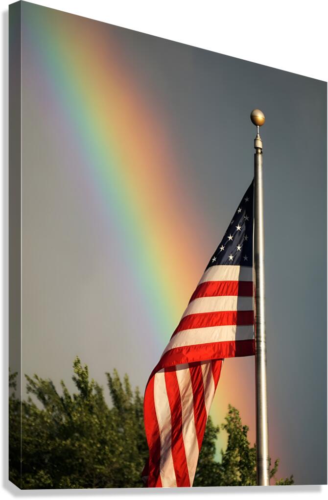 Rainbow & Flag Canvas Print