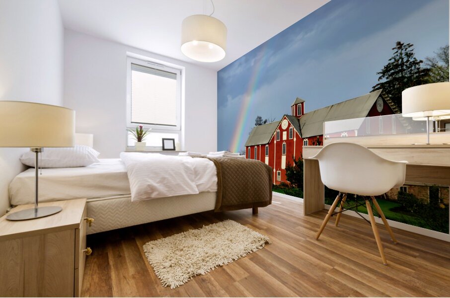 Rainbow & Barn Mural print