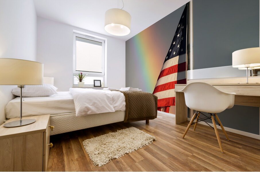 Rainbow & Flag Mural print