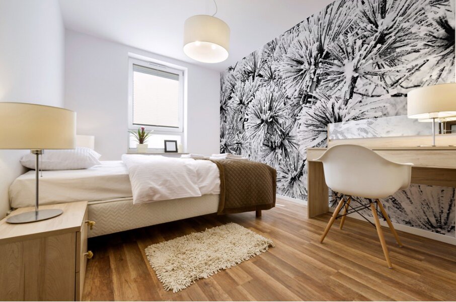 Snowy Conifer Mural print