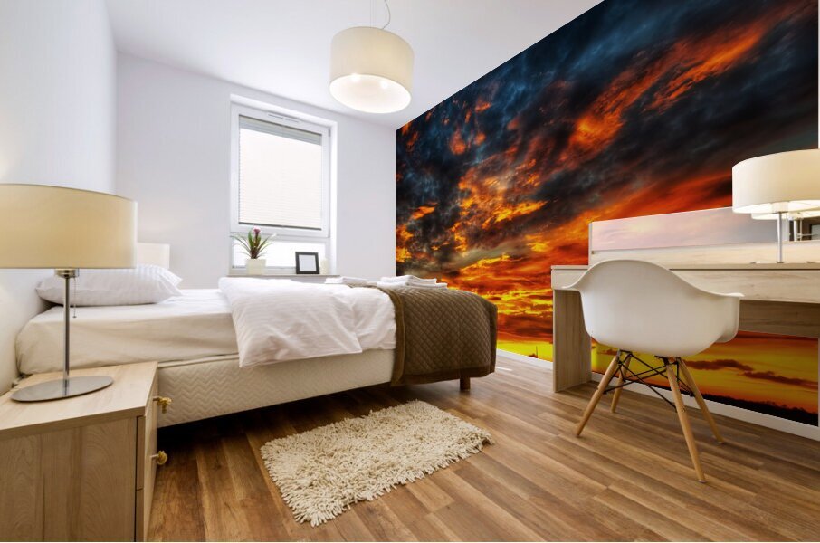 Fiery Sunset Mural print
