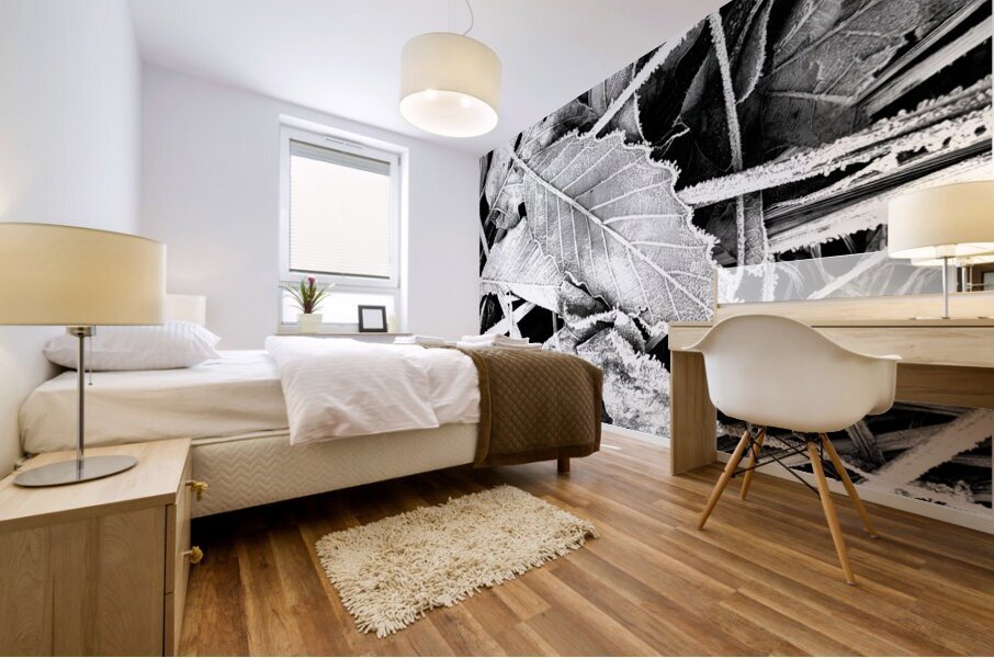 Frosty Oak Leaf Mural print