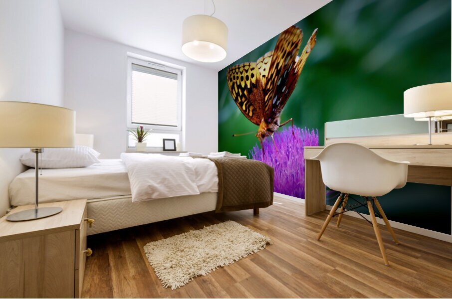 Butterfly On Thistle Mural print