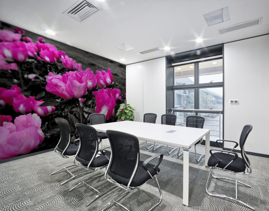 Pink Peonies Wall Printing
