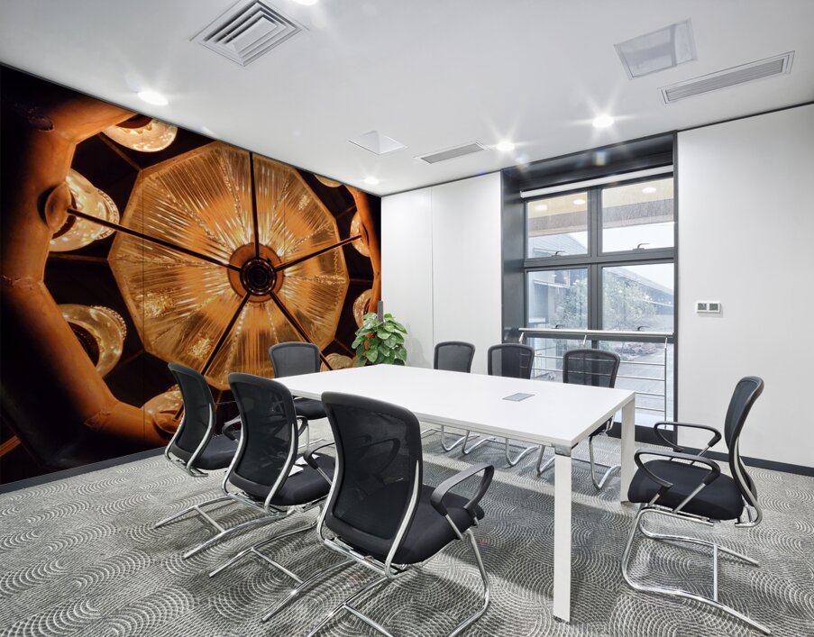 Old Shade Church Chandelier Wall Printing