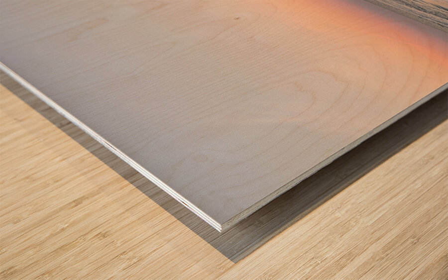 Beach Soft Dawn Wood print