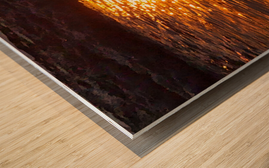 Golden Ocean Wood print